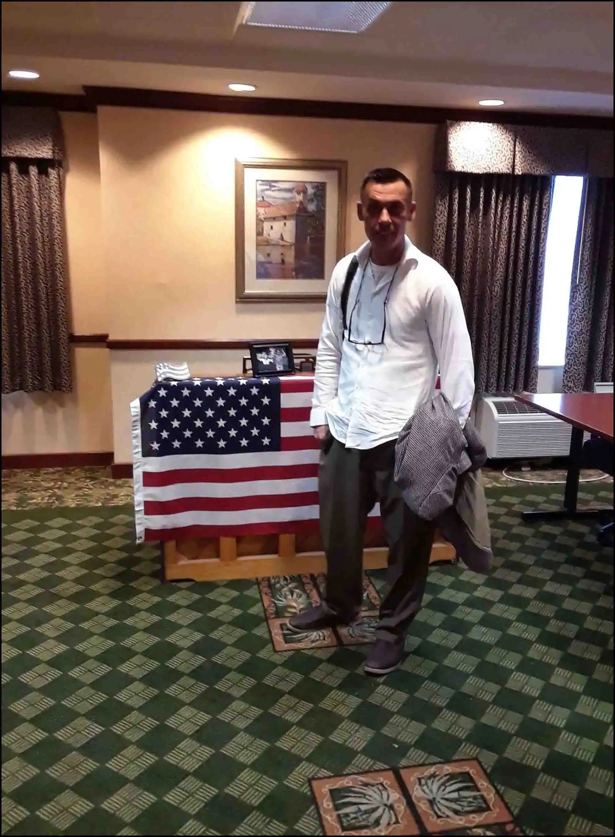 Book Author & Veteran David Haave prepares for the piano tribute to our Fallen Soldiers...2017 -- David Haave